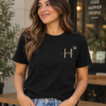 Honey & Herb Black & Gold Tee